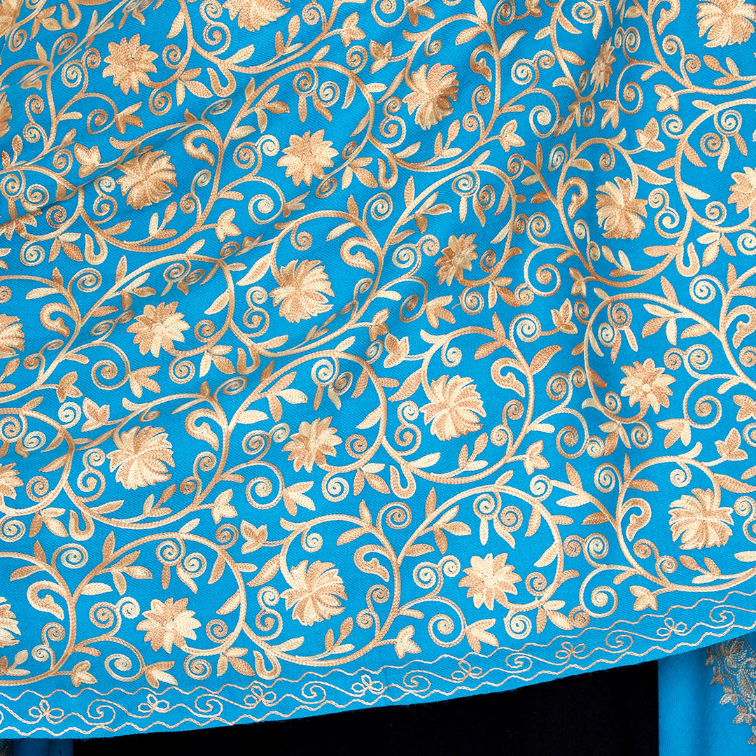 Women's Aari Embroidered Wool Stole