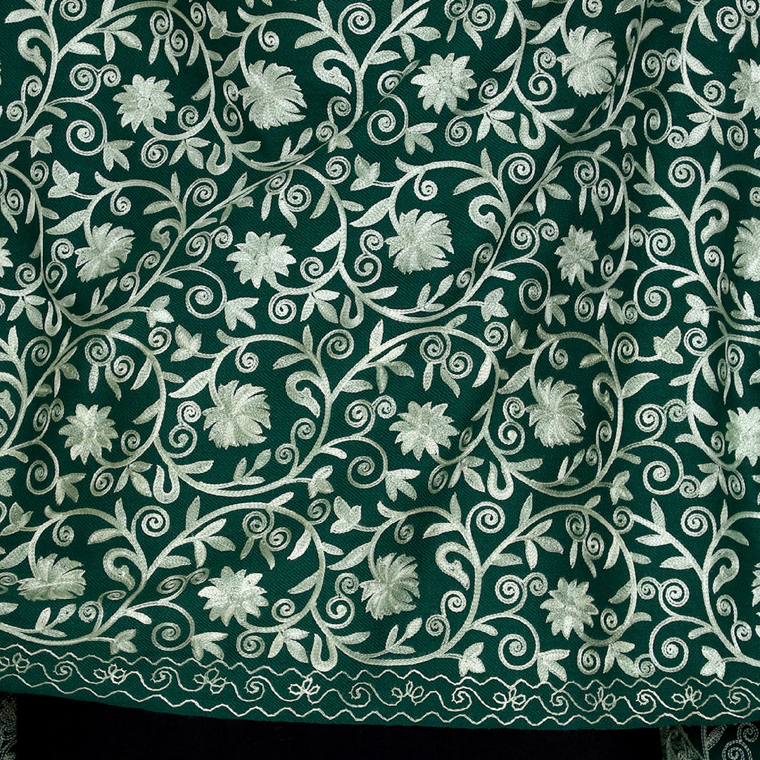 Women's Aari Embroidered Wool Stole