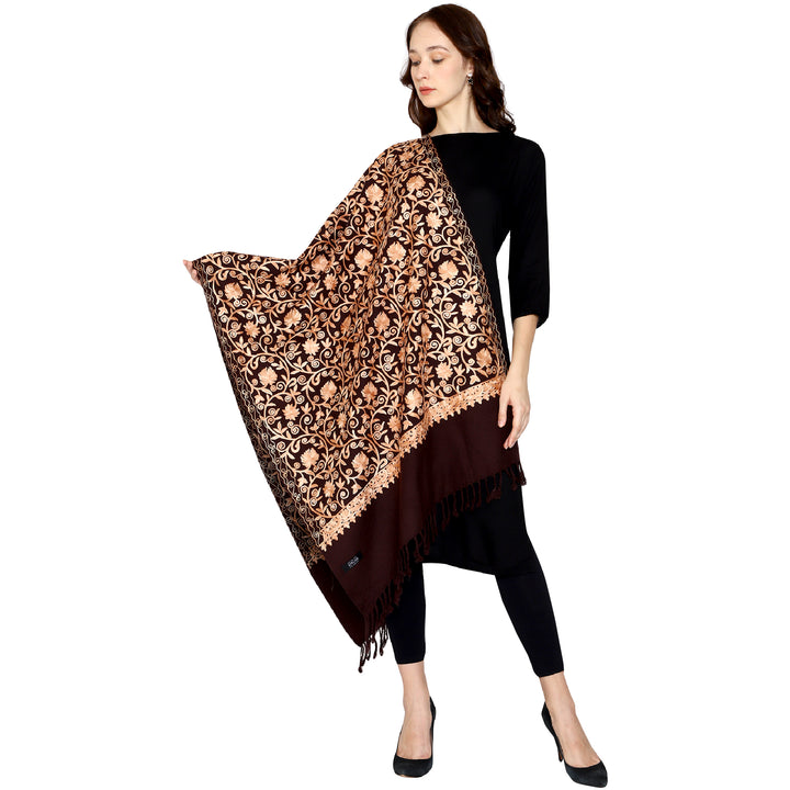 Women's Aari Embroidered Wool Stole