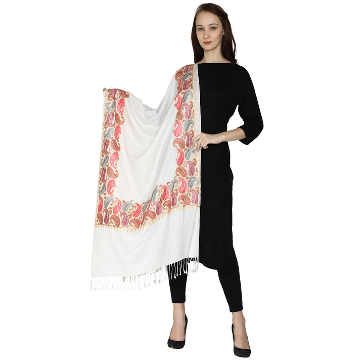 Women's Aari Embroidery Wool Stole