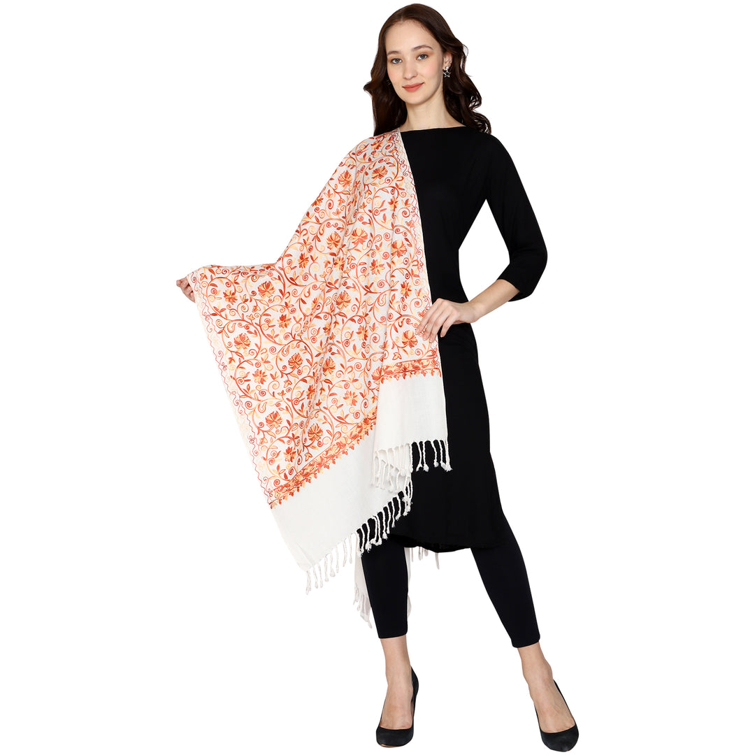 Women's Aari Embroidered Wool Stole