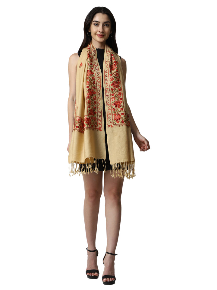 Women's Aari Embroidery Wool Stole