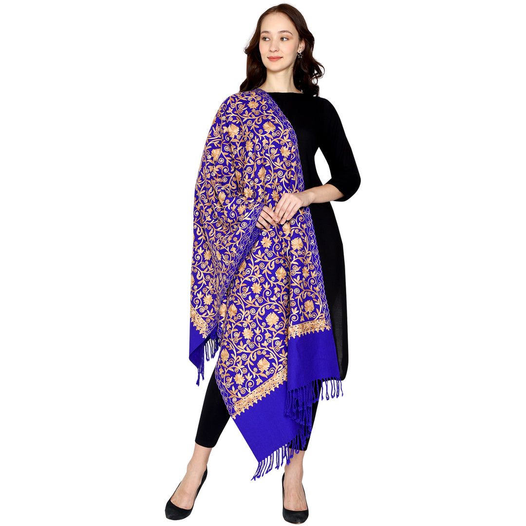 Women's Aari Embroidered Wool Stole