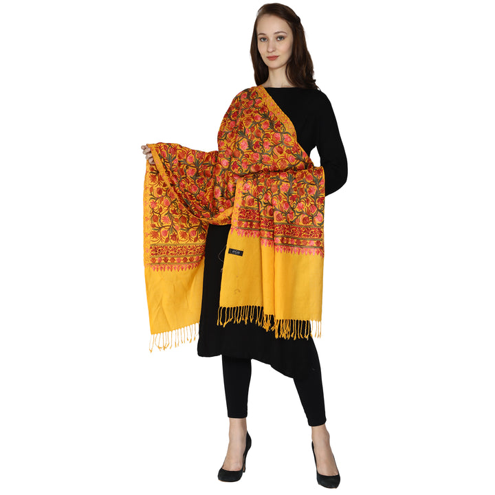Women's Aari Embroidered Wool Stole
