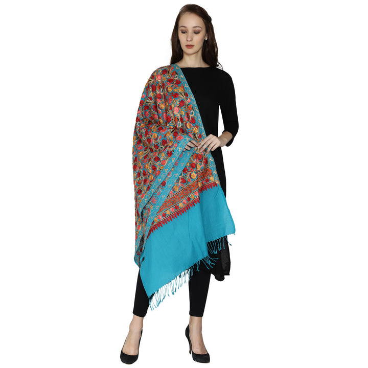 Women's Aari Embroidered Wool Stole
