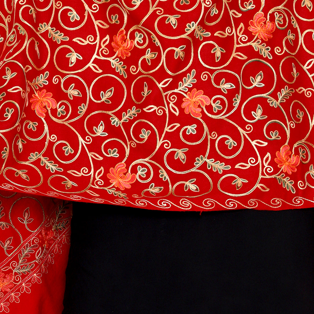 Women's Aari Embroidered Wool Stole