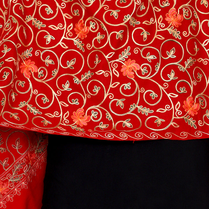 Women's Aari Embroidered Wool Stole