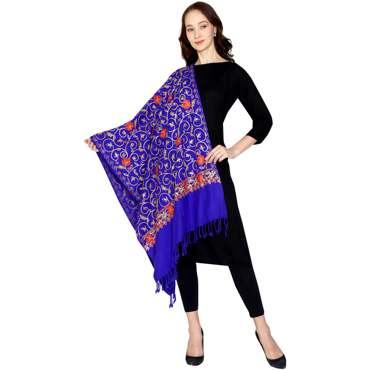 Women's Aari Embroidered Wool Stole