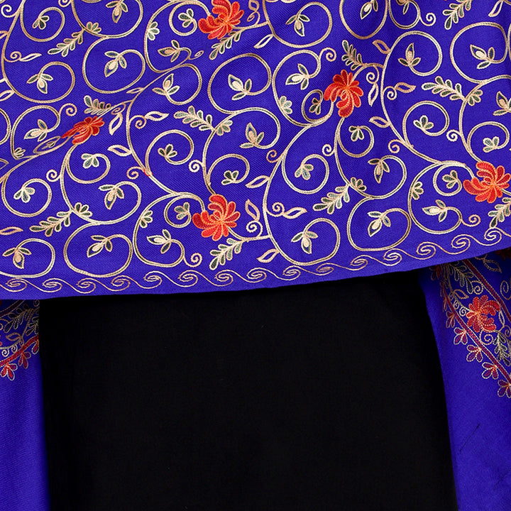Women's Aari Embroidered Wool Stole
