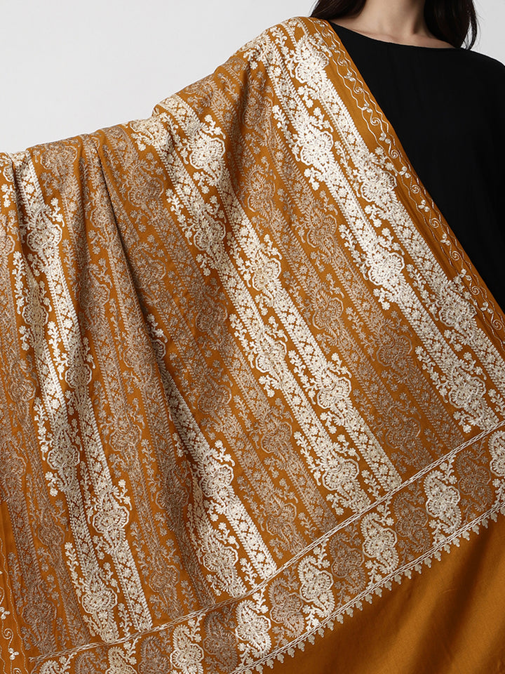 Women's Aari Embroidery Wool Shawl