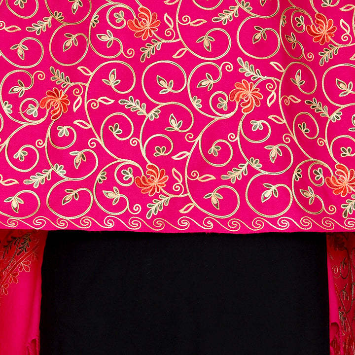 Women's Aari Embroidered Wool Stole