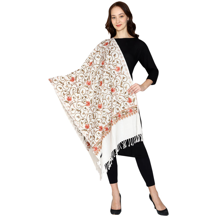 Women's Aari Embroidered Wool Stole