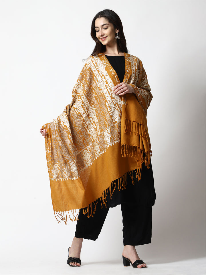 Women's Aari Embroidery Wool Shawl