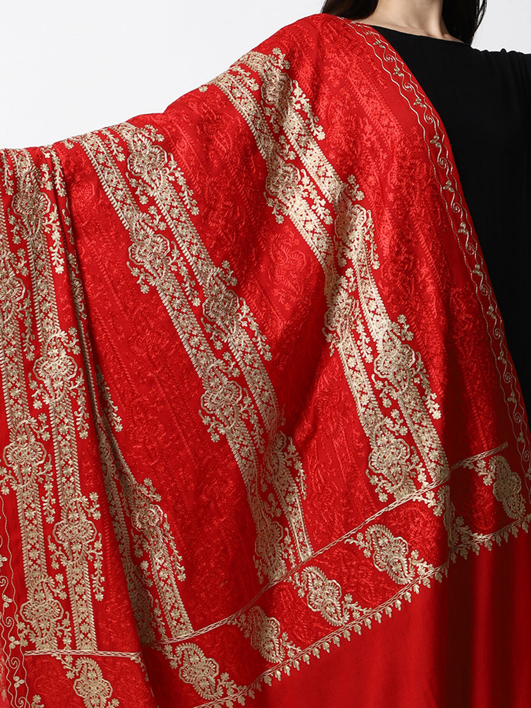 Women's Aari Embroidery Wool Shawl