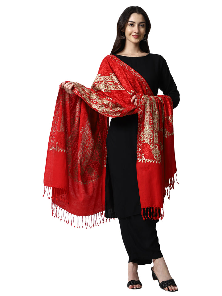 Women's Aari Embroidery Wool Shawl