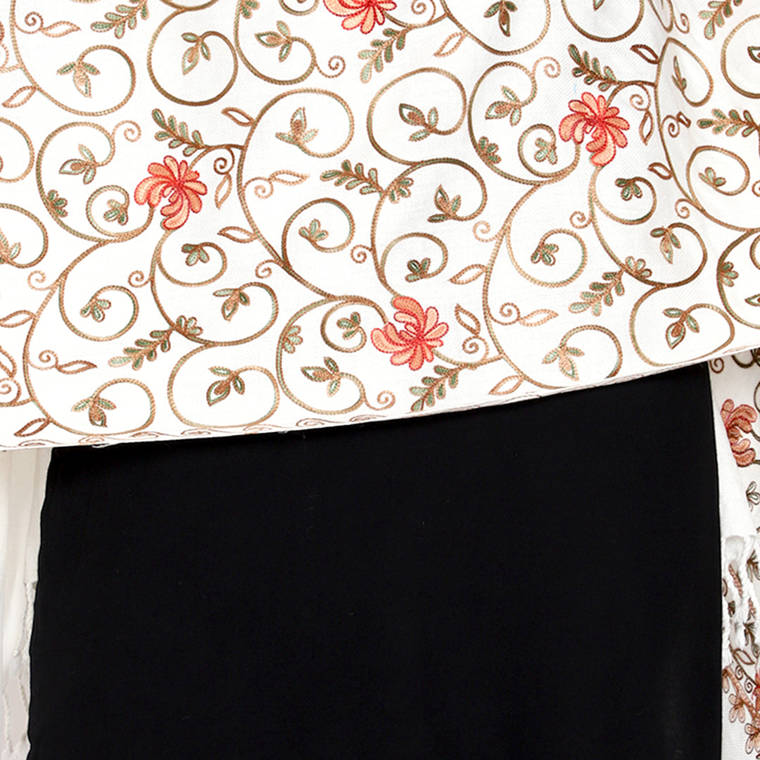 Women's Aari Embroidered Wool Stole