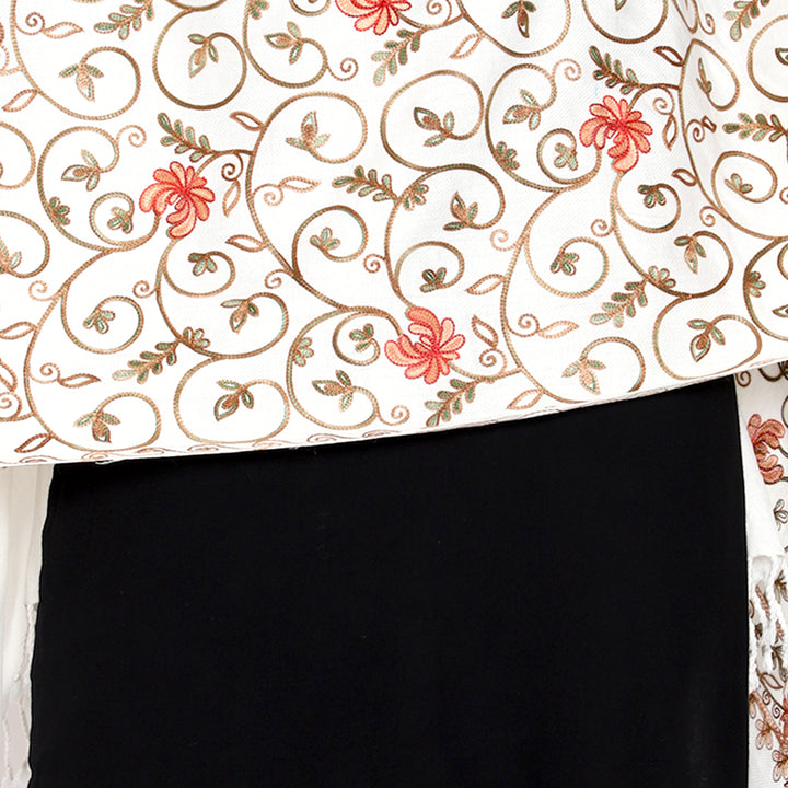 Women's Aari Embroidered Wool Stole