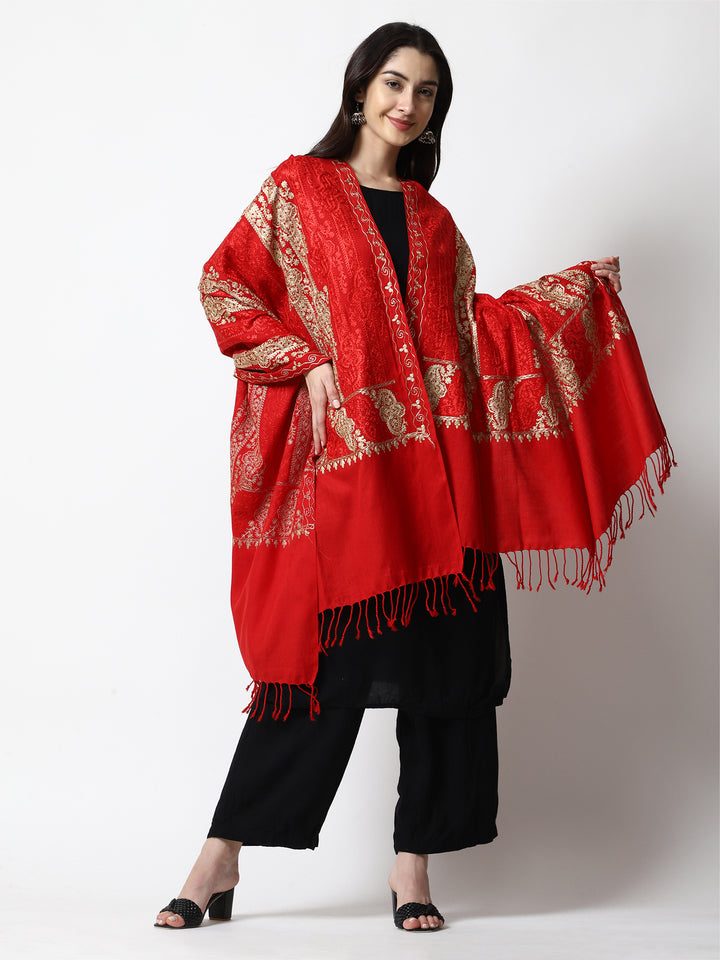 Women's Aari Embroidery Wool Shawl