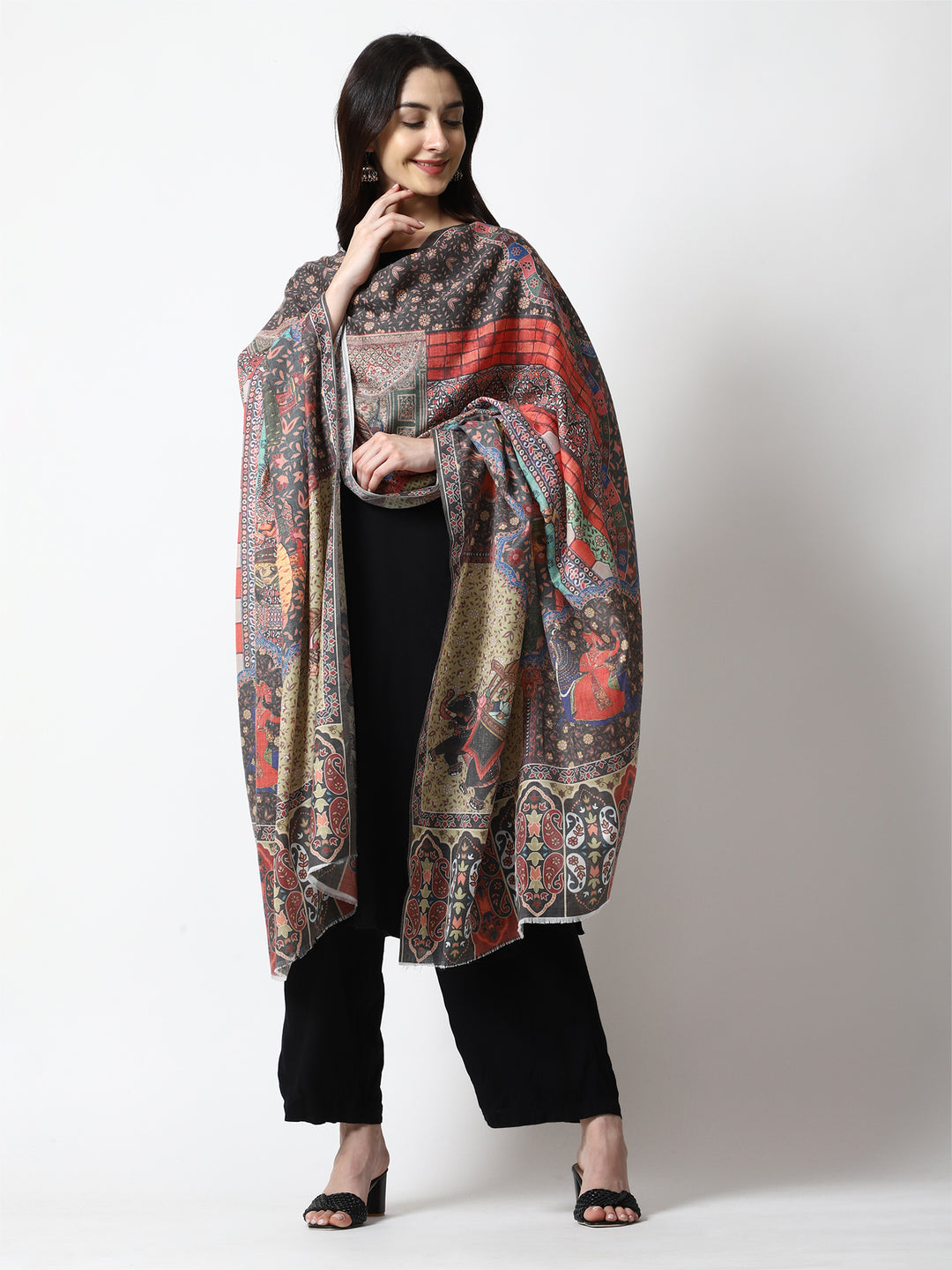 Women's Printed Wool Shawl