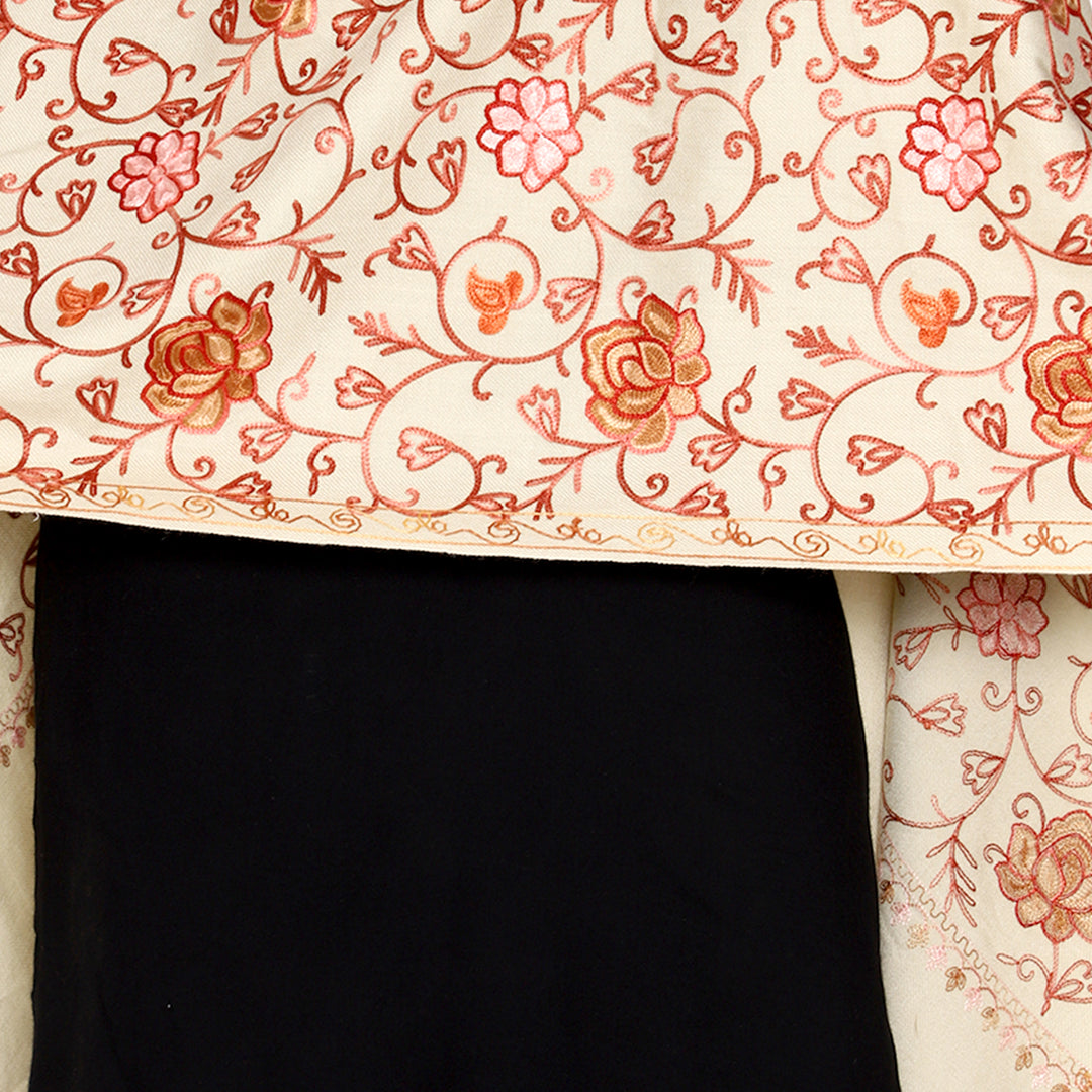 Women's Aari Embroidered Wool Stole