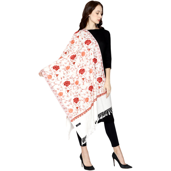 Women's Aari Embroidered Wool Stole