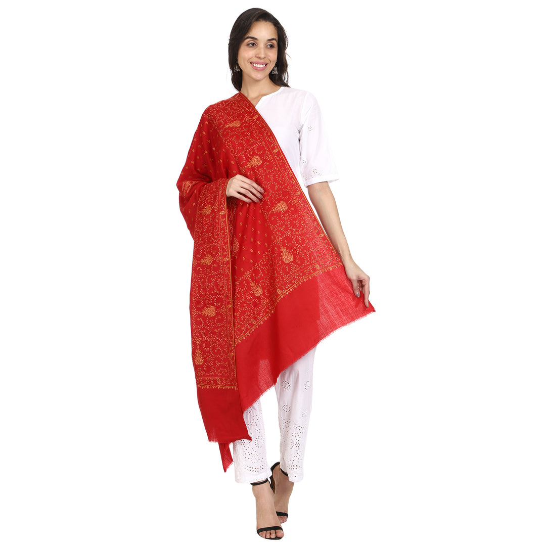 Women's Hand Embroidered Wool Shawl