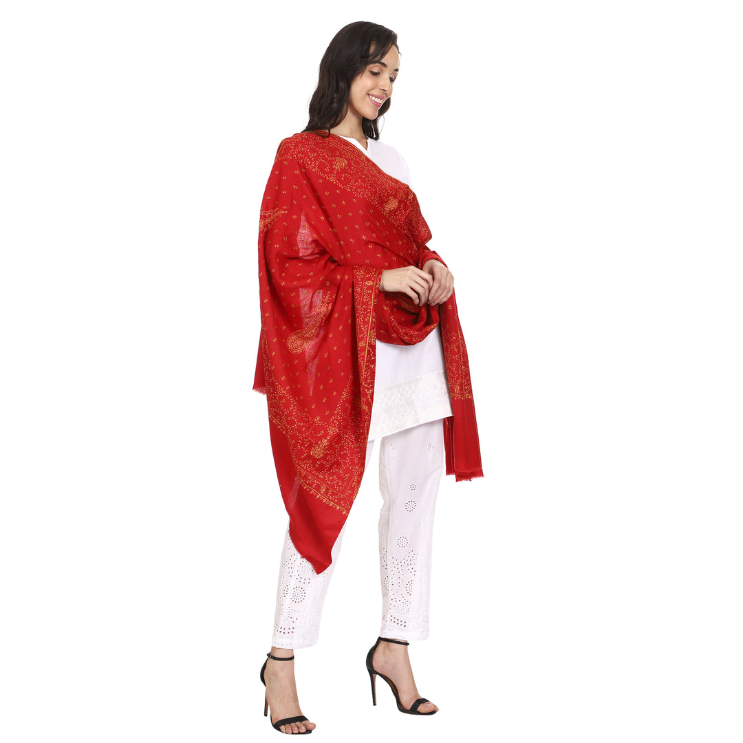 Women's Hand Embroidered Wool Shawl