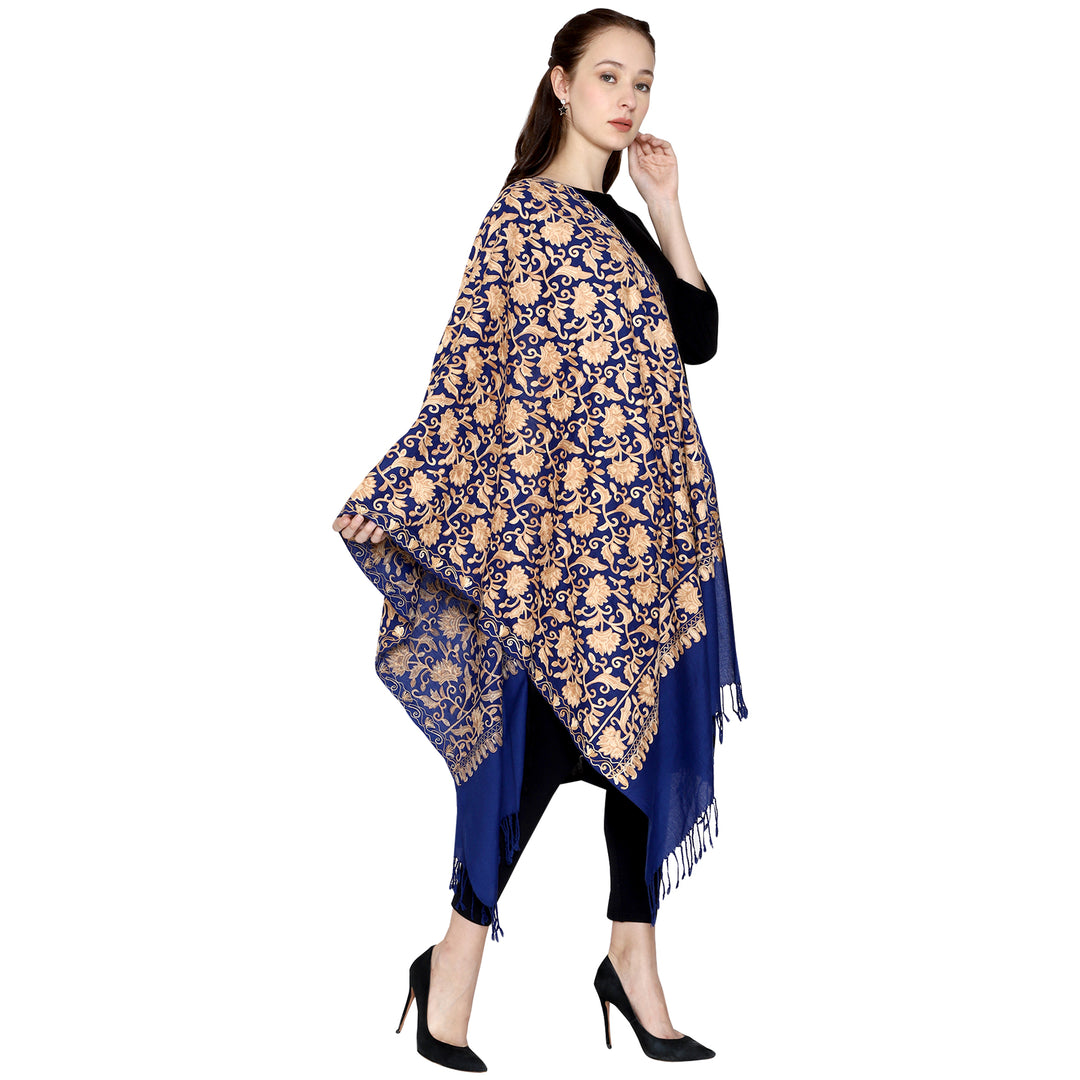 Women's Aari Embroidery Wool Stole