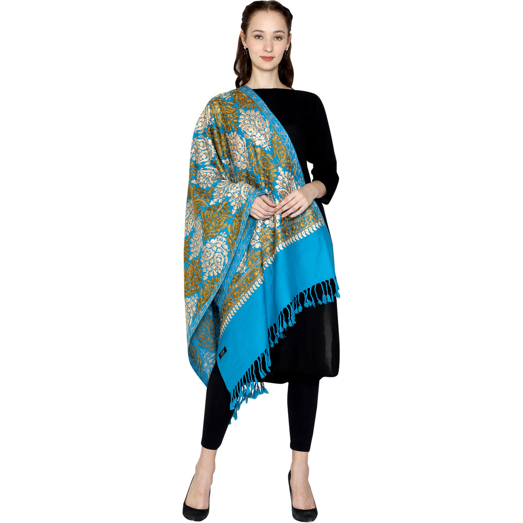 Women's Aari Embroidered Wool Stole