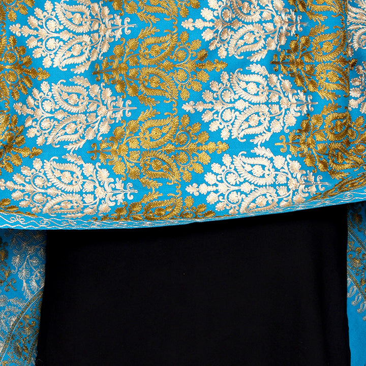 Women's Aari Embroidered Wool Stole