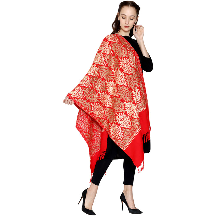 Women's Aari Embroidered Wool Stole