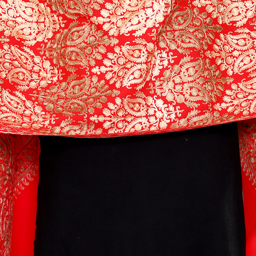 Women's Aari Embroidered Wool Stole