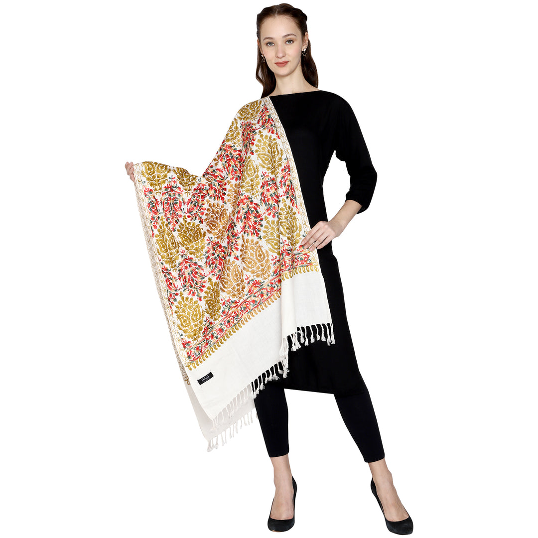 Women's Aari Embroidered Wool Stole