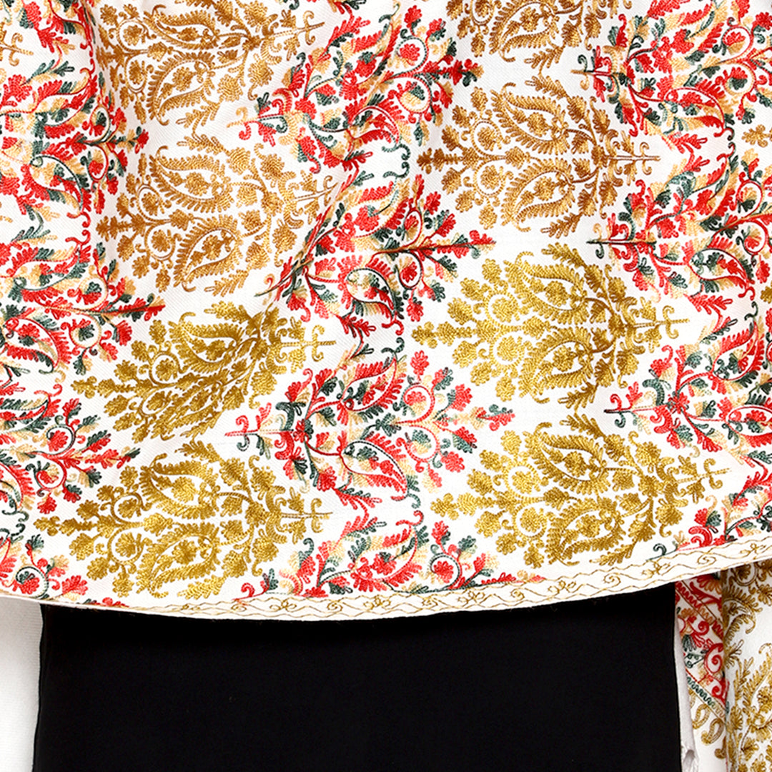 Women's Aari Embroidered Wool Stole