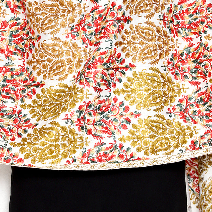 Women's Aari Embroidered Wool Stole