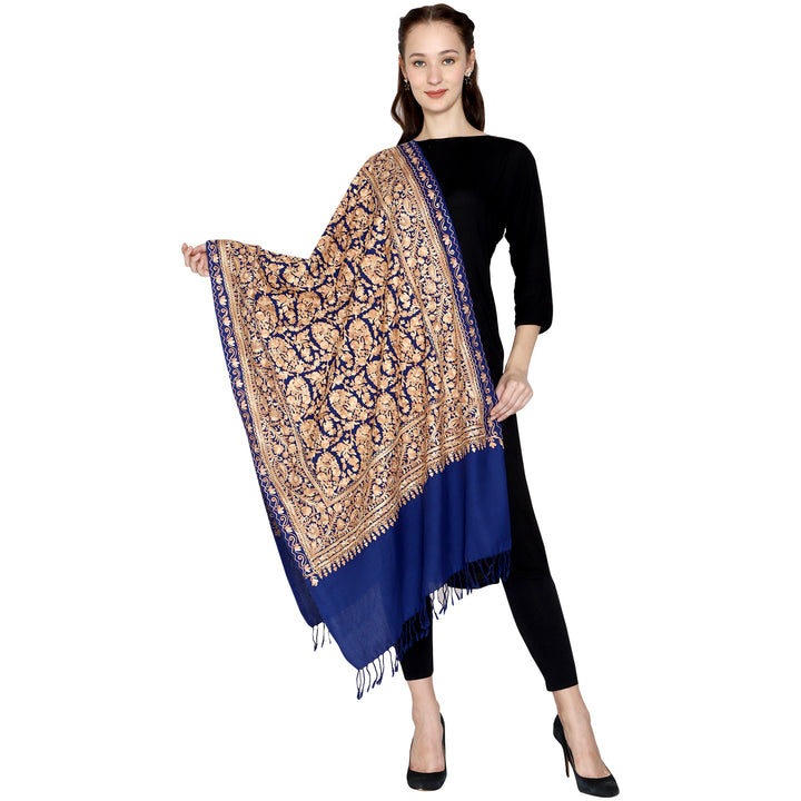 Women's Aari Embroidery Wool Stole