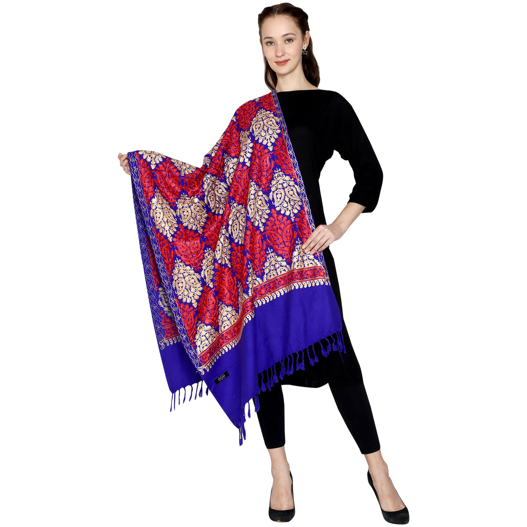 Women's Aari Embroidered Wool Stole