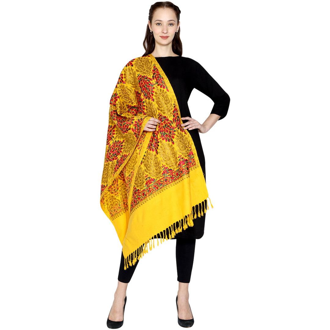 Women's Aari Embroidered Wool Stole
