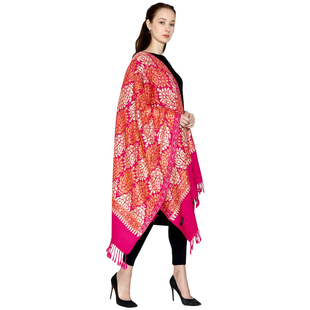 Women's Aari Embroidered Wool Stole