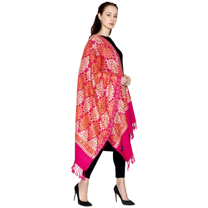 Women's Aari Embroidered Wool Stole