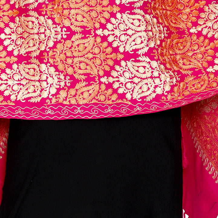 Women's Aari Embroidered Wool Stole