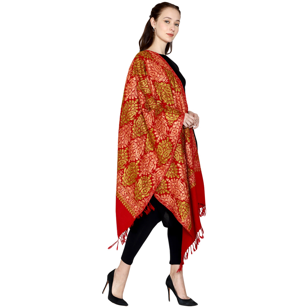 Women's Aari Embroidered Wool Stole