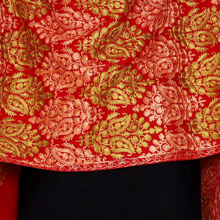 Women's Aari Embroidered Wool Stole