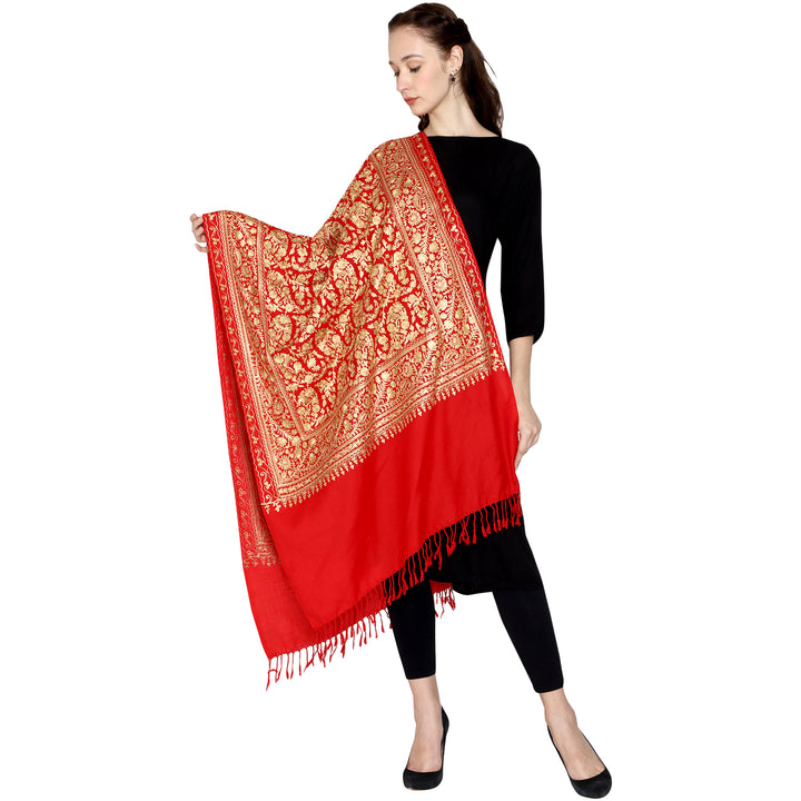 Women's Aari Embroidery Wool Stole