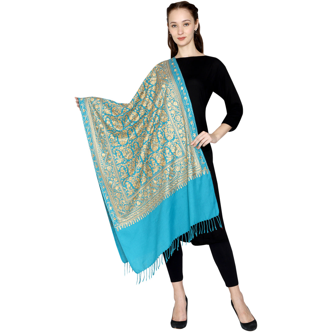 Women's Aari Embroidery Wool Stole