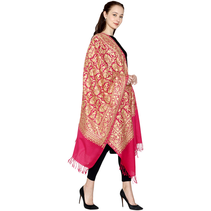 Women's Aari Embroidery Wool Stole