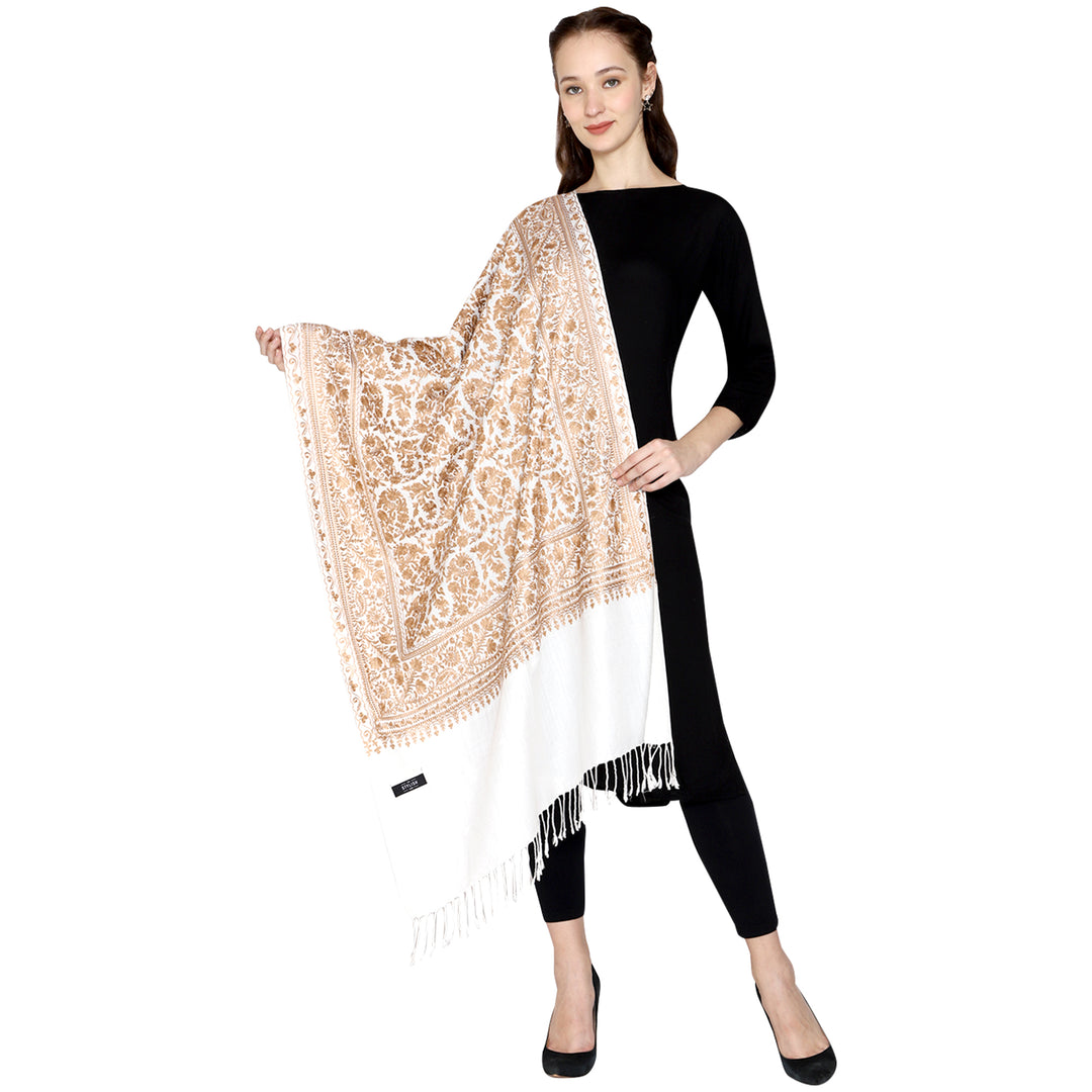Women's Aari Embroidery Wool Stole
