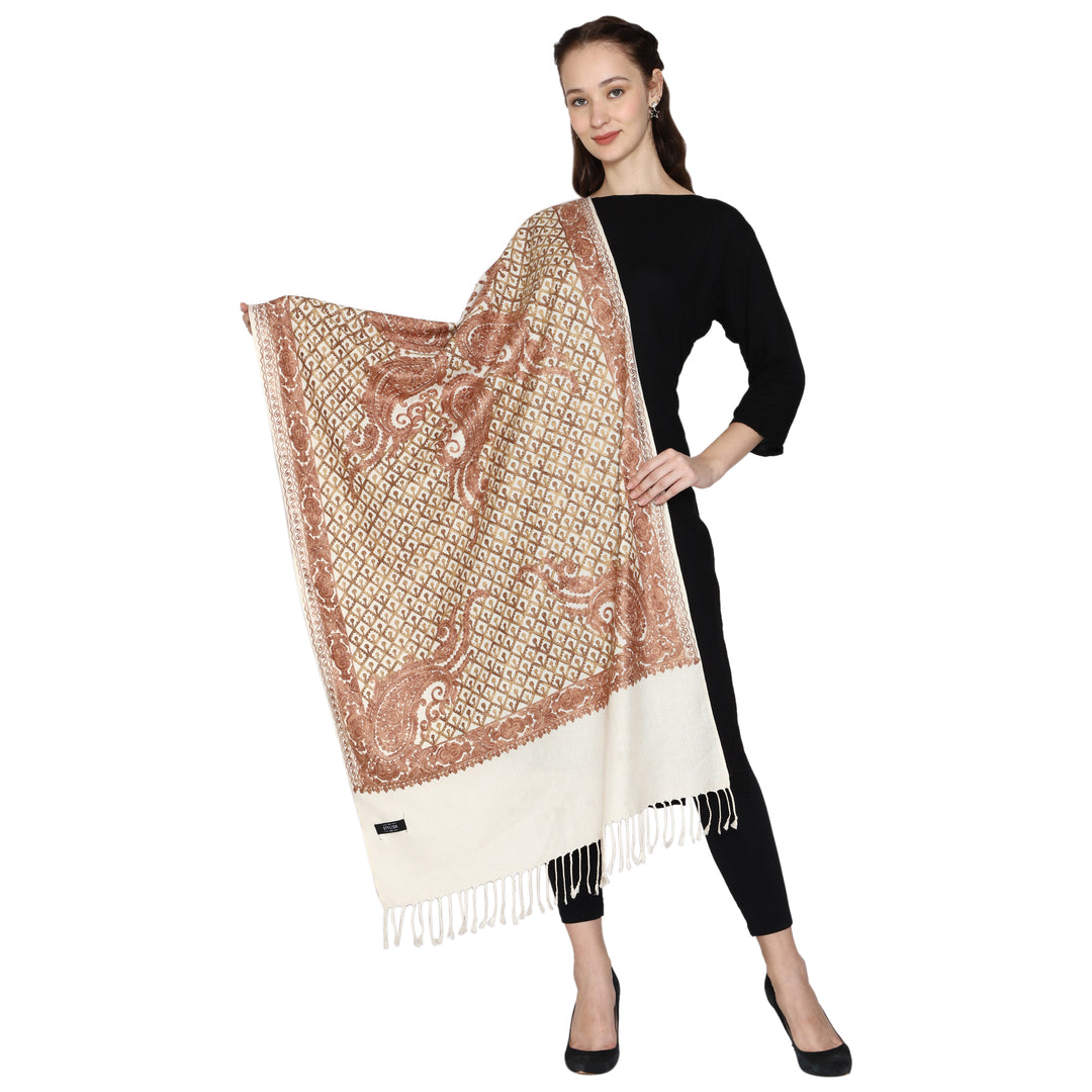 Women's Aari Embroidered Wool Stole