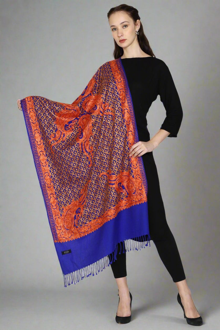 Women's Aari Embroidered Wool Stole