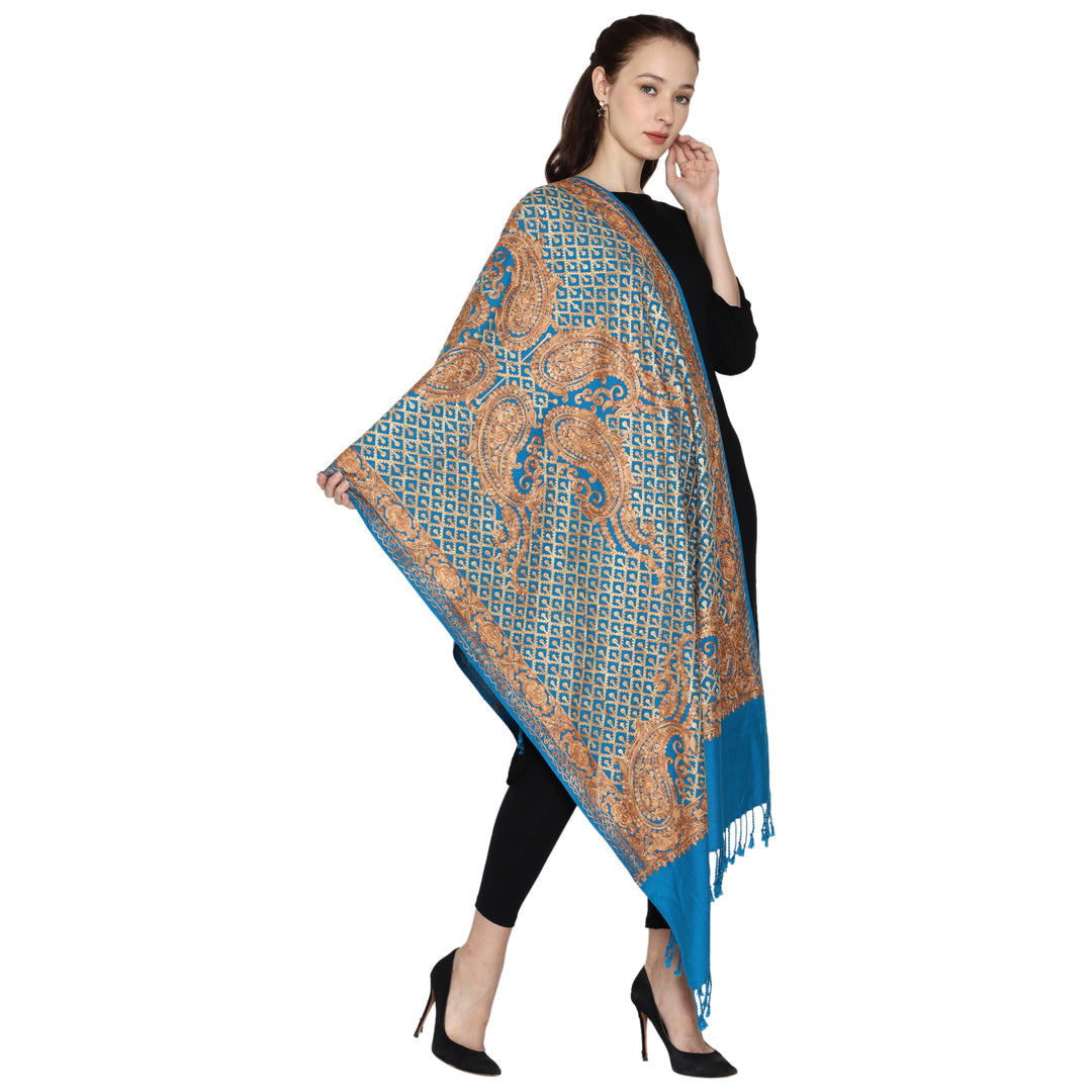 Women's Aari Embroidered Wool Stole